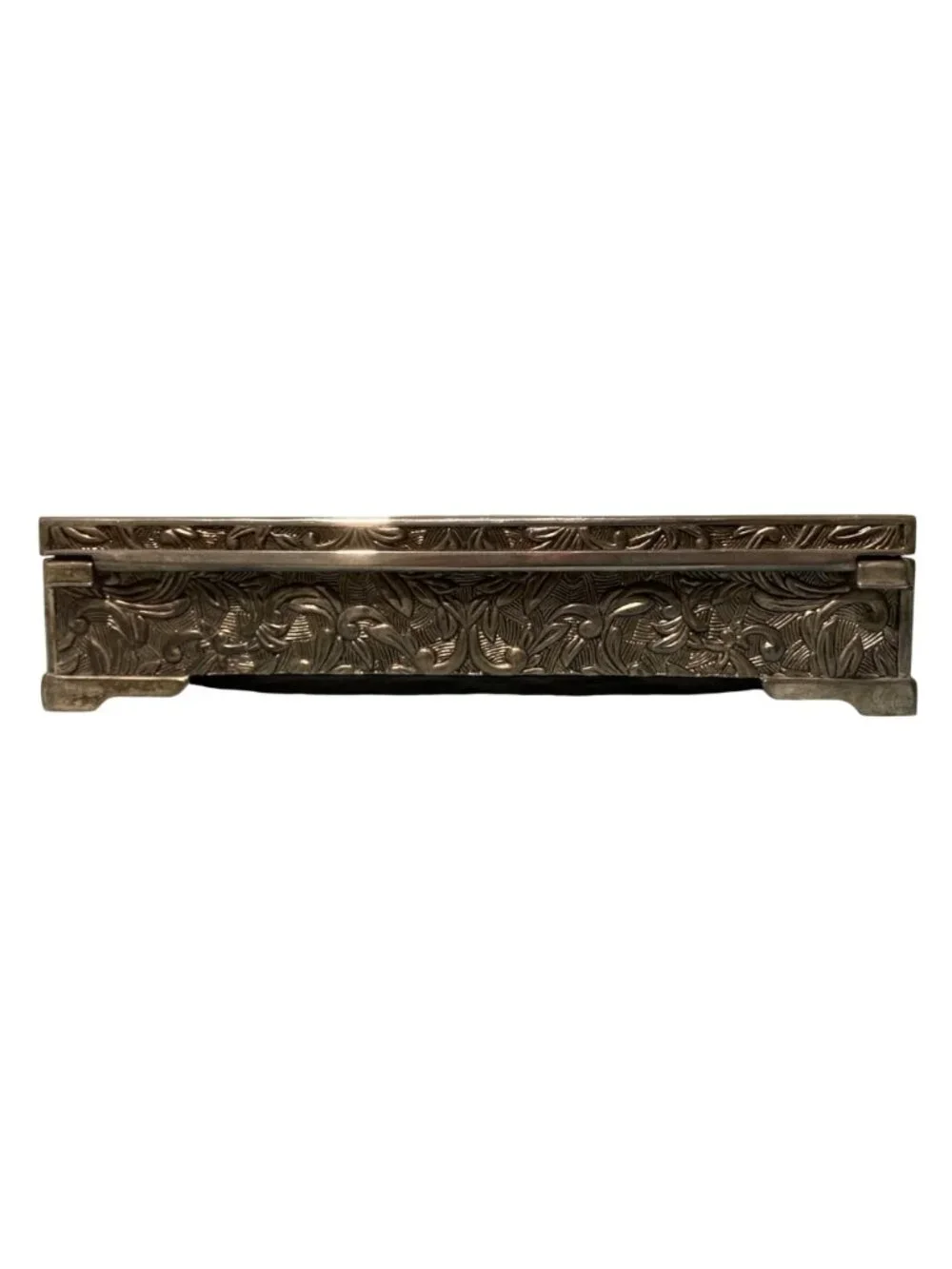 Godinger Ornate Silver-Plated  Jewelry Box With Floral Embossing